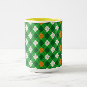 Mug Saint-Patrick irlandais couleur argyles