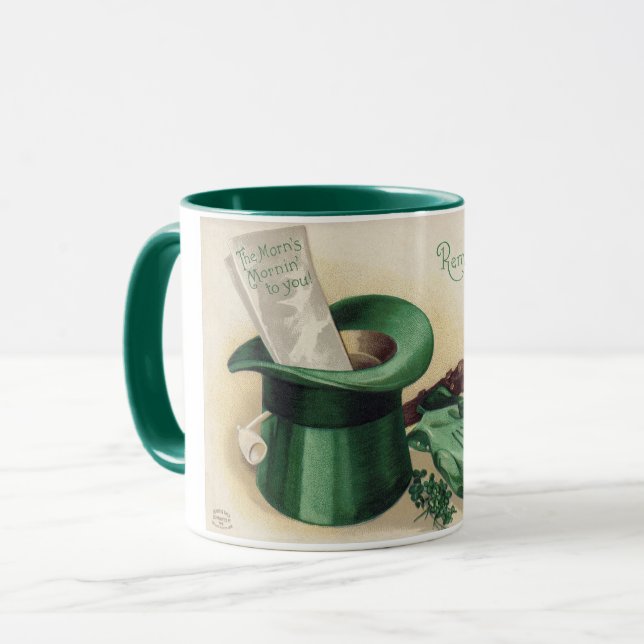 Mug Saint Patrick, Shamrock, Vintage (Devant gauche)