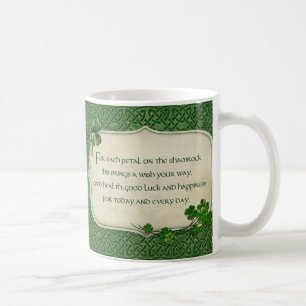 Mug Saint Patrick's Day Shamrock irlandais bénédiction