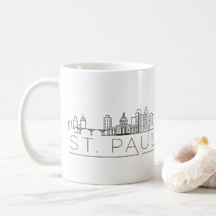 Mug Saint Paul, Minnesota   Ligne Skyline Stylisée Vi