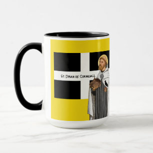 Mug Saint Piran de Cornwall (SAE 01) et son drapeau