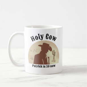 Mug Saint Vache drôle Vintage Cowboy 50e anniversaire