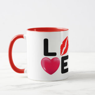 Mug Saint-Valentin AMOUR Baiser et Cœur