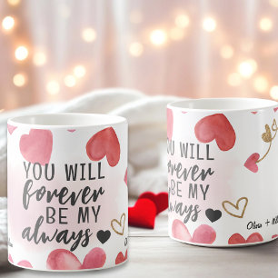 Mug Saint Valentin Amour Coeurs de bonbons roses et ro
