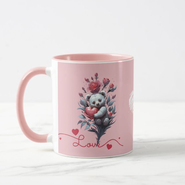Mug Saint-Valentin avec ours en peluche riche (Gauche)