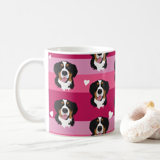 Mug Saint Valentin Bernese Mountain Dog (Avec donut)