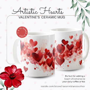 Mug Saint Valentin Coeurs Artistiques Céramique Café M