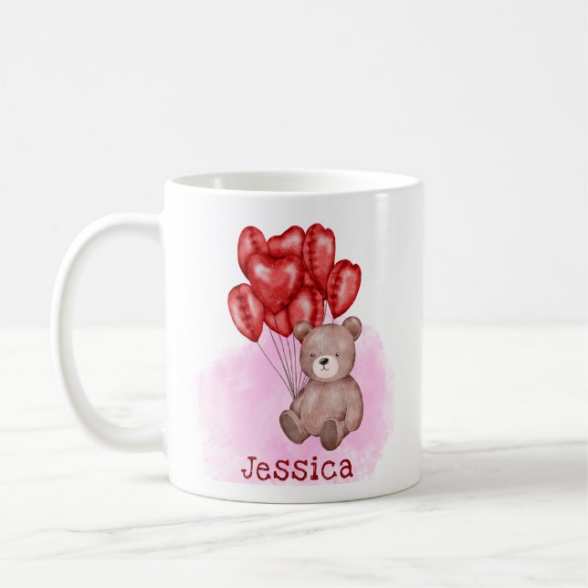 Mug Saint Valentin Coeurs d'ours en peluche (Gauche)
