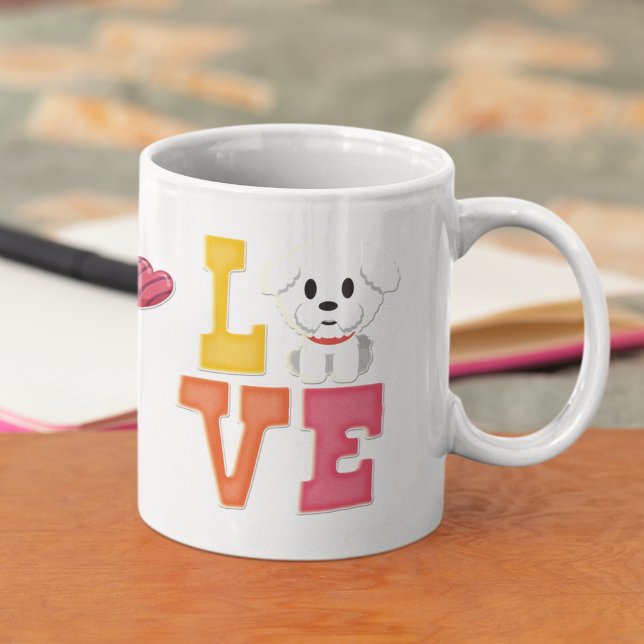 Mug Saint Valentin Cute Bichon Frisé Amoureux des chie (Créateur téléchargé)