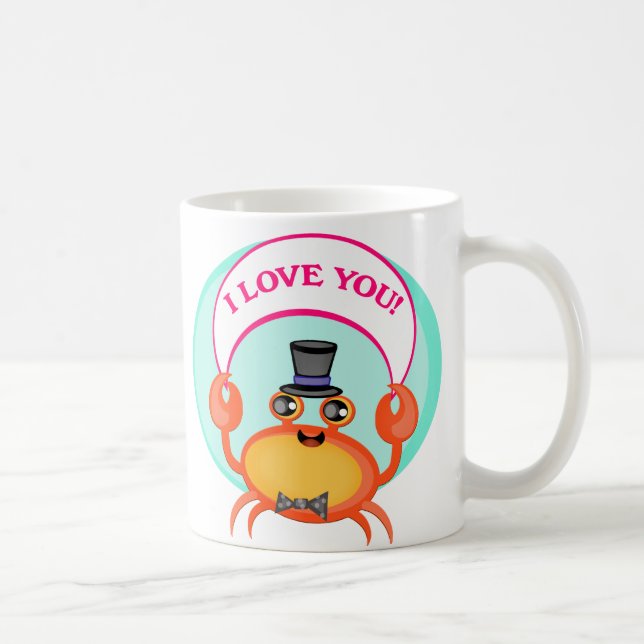 Mug Saint-Valentin de crabe (Droite)