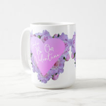 Saint Valentin Fleurs de Coeur violet rose élégant