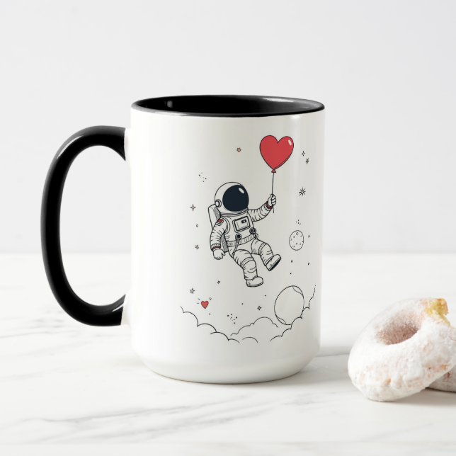 Mug Saint-Valentin - "Love You to the Moon" (Avec donut)