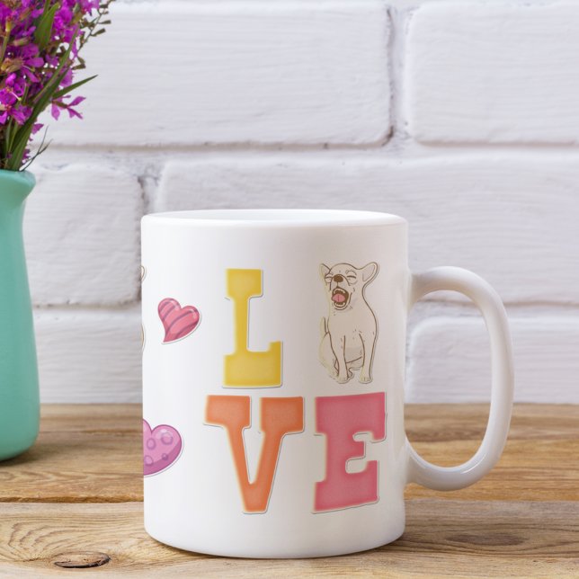 Mug Saint Valentin mignonne Chihuahua Amoureux des chi (Créateur téléchargé)