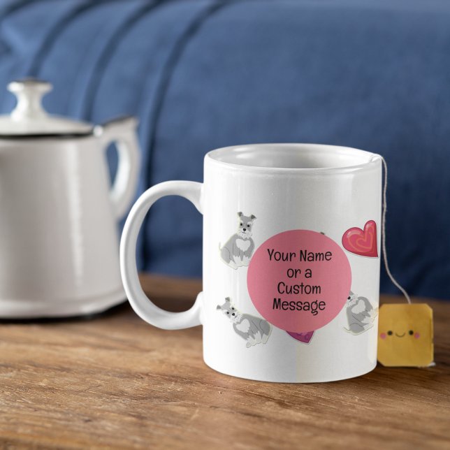 Mug Saint-Valentin Mignonne Schnauzer Petit Chien de c (Créateur téléchargé)