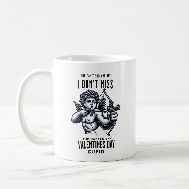 Mug Saint Valentin moderne avec un pistolet (Gauche)