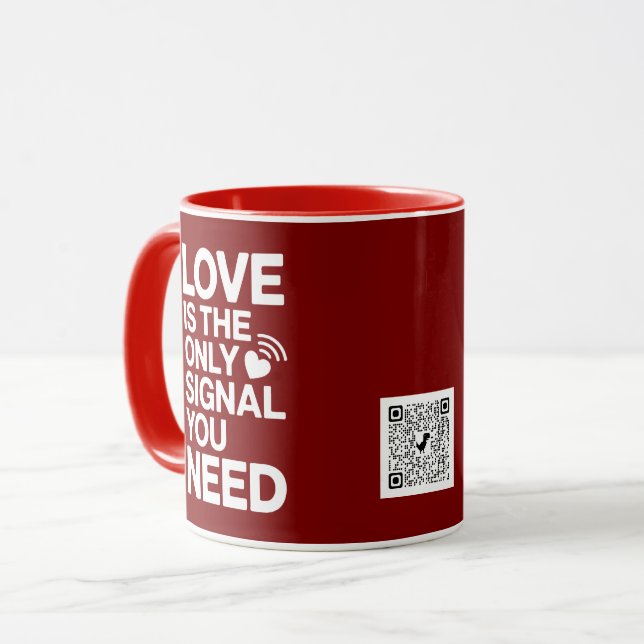 Mug Saint-Valentin QR Code vidéo amour (Devant gauche)
