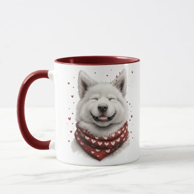 Mug Saint-Valentin Samoyède Chien (Gauche)