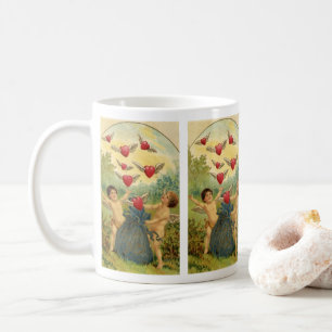 Mug Saint-Valentin vintage, cœurs de chérubins victori