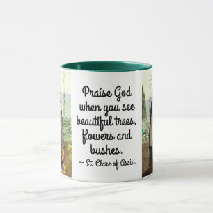 Mug Sainte Claire d'Assise Arrosant des Fleurs (M 065;