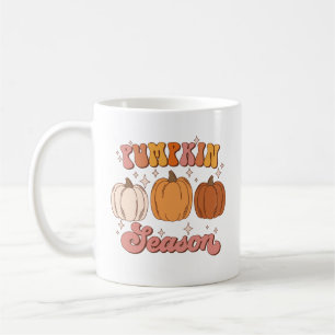 Mug Saison des Citrouilles rétro rose et orange