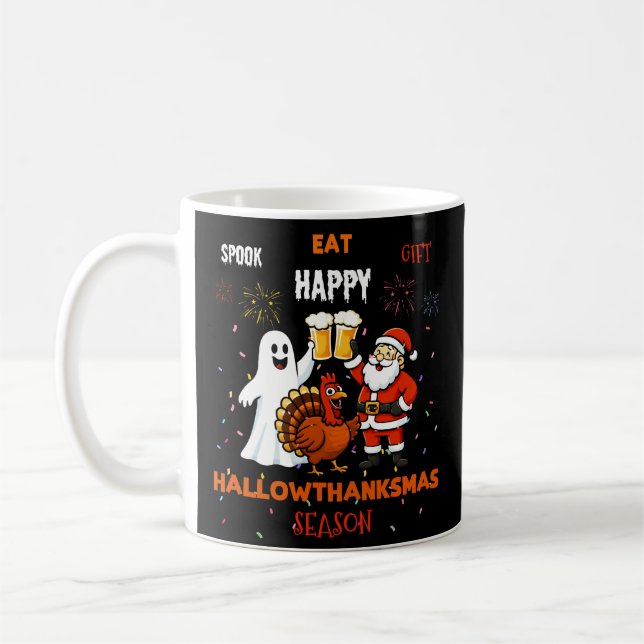 Mug Saison des Hallowthanksmas de Spook Eat Happy Gift (Gauche)