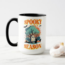 Mug Saison éffrayante Fantôme et Chat noir Halloween C
