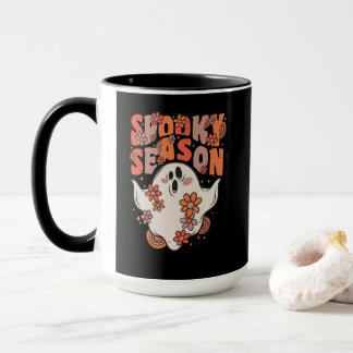 Mug Saison éffrayante Fantôme Super Avec Fleurs Vintag