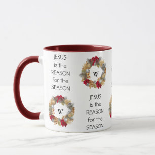 Mug SAISON JESUS RAISON   Festive Wreath   NOËL