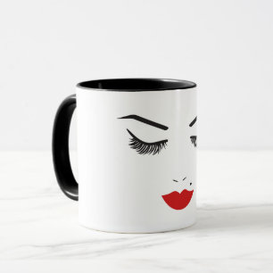 Mug Salon de maquillage beauté visage cils et lèvres r