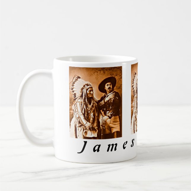 Mug Salon personnalisé Bull Buffalo Bill Wild West Sho (Gauche)