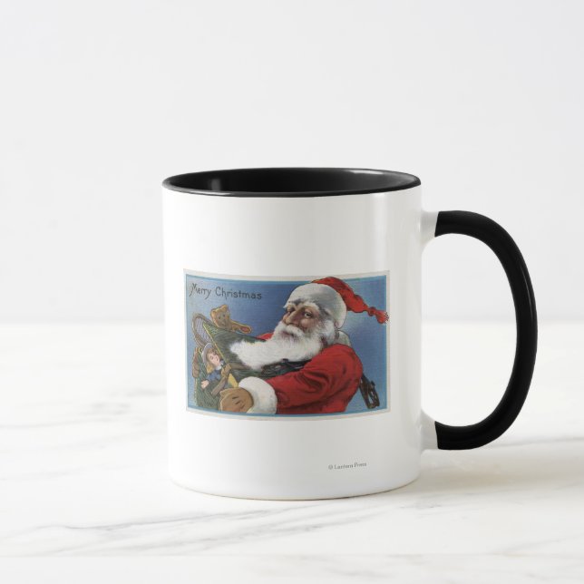 Mug Salutation de NoëlPère Noël et cadeaux (Droite)