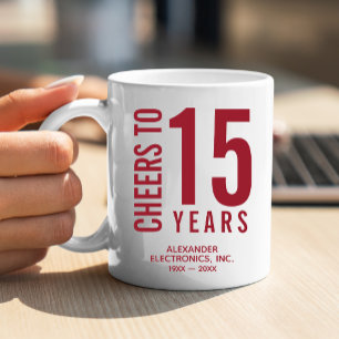 Mug Salutations à 15 ans d'affaires Anniversaire café