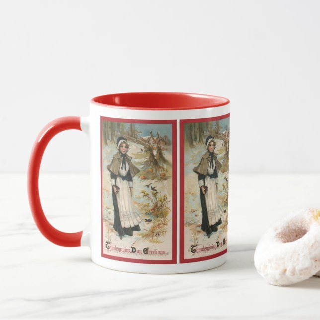 Mug Salutations de la journée d'action de grâces avec  (Avec donut)