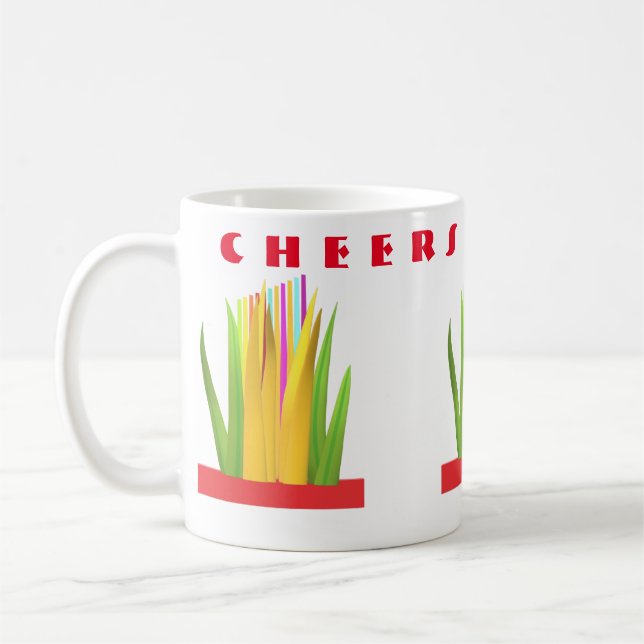 Mug Salutations design avec graphisme d'art moderne (Gauche)