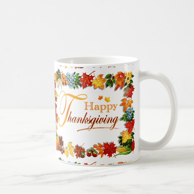 Mug Salutations élégantes de bon thanksgiving (Droite)