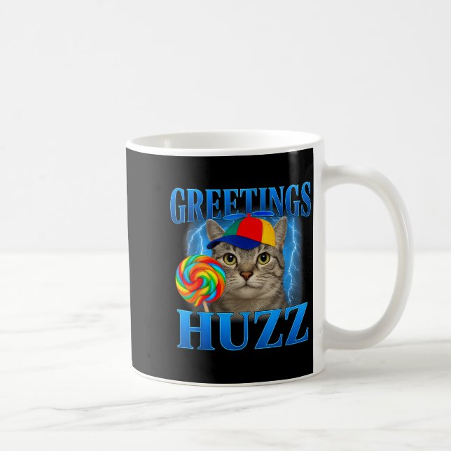 Mug Salutations Huzz Drôle De Chat Mème Conception Pou (Droite)