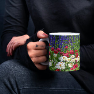Mug Salvia Bleue et Jardin Zinnia Floral