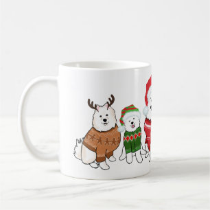 Mug Samoyèdes en pulls de Noël