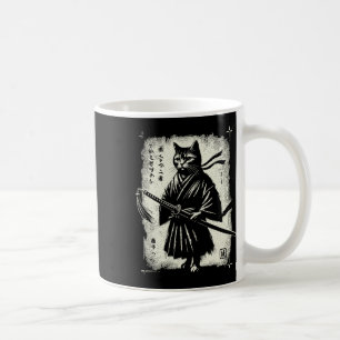 Mug Samurai Cat Ukiyo-e Warrior Art Graphisme Sumi-e C