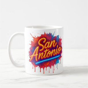 Mug San Antonio Neon Street Art Splatter Design