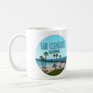 Mug San Clemente Pier Beach Californie Vintage