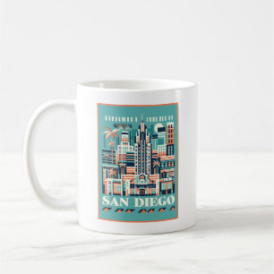Mug San Diego California Art Déco
