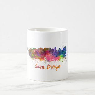 Mug San Diego skyline in watercolor