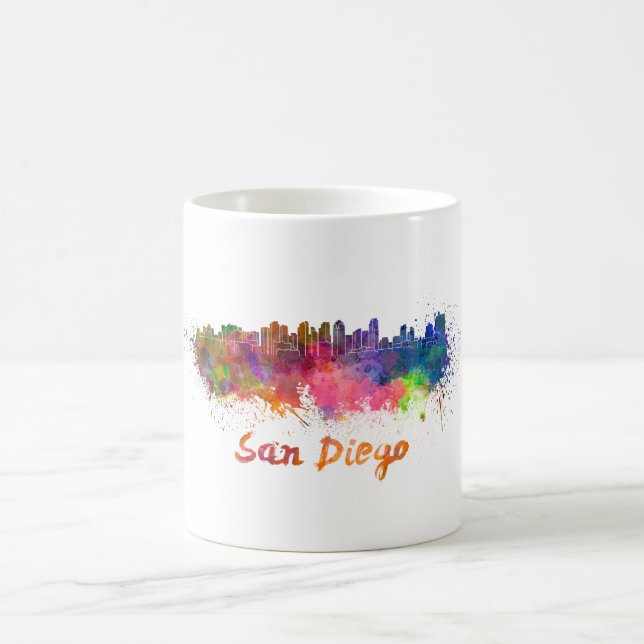Mug San Diego skyline in watercolor (Centre)