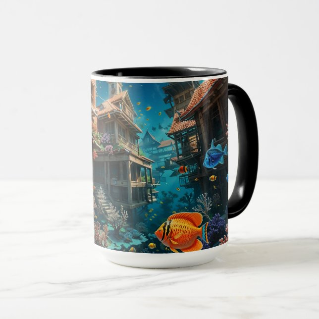 Mug "Sanctuaire submergé : un paradis aquatique" (Devant droit)