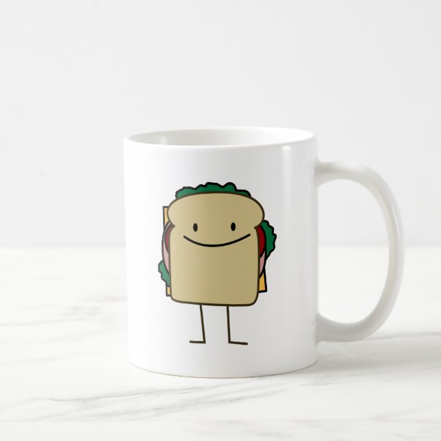 Mug Sandwich de sourire heureux - classique (Droite)