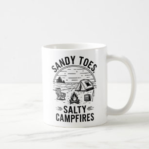 Mug Sandy Toes Salty Campfires Conception du camping