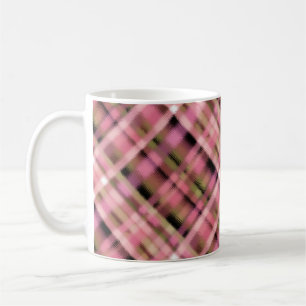 Mug Sans couture carreaux tartan à carreaux rose noir 