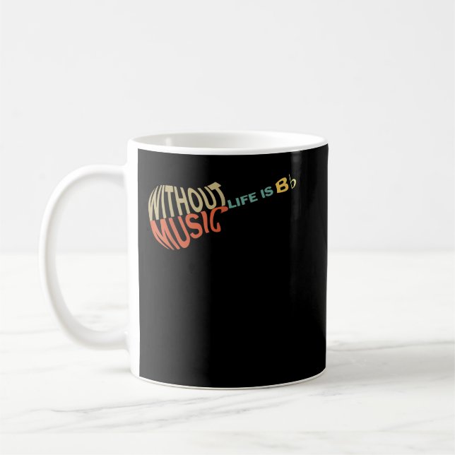 Mug Sans Musique La Vie Plat Musique Guitare (Gauche)