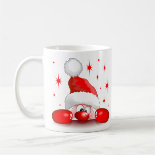 Mug Santa Cartoon Cute Peeking Character © BluedarkArt